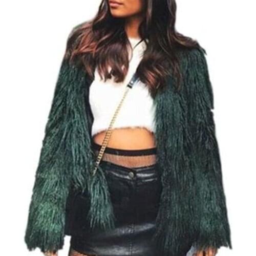 2020 Autumn Women Faux Fur Coat Female Plus size 6XL Coats High-end Fashion Fluffy Fur Warm Outerwear Winter Jackets Coats Parka