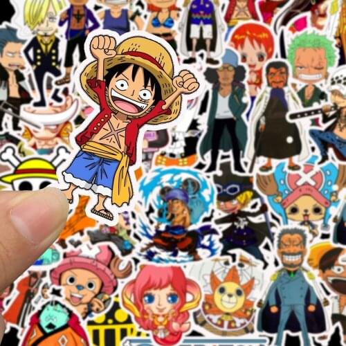 50 PCS ONE PIECE Stickers for Car Styling Bike Motorcycle Phone Laptop Travel Luggage Cool Funny Spoof JDM Decal
