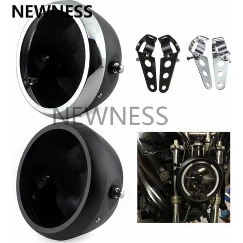 7 inch LED Motorcycle Headlight Cover Side Mount Round Headlight Housing Mount Cover Headlamp Head Light Shell Lighthouse