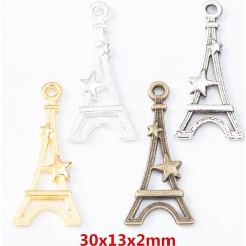 70 pieces of retro metal zinc alloy tower Pendant for DIY handmade jewelry necklace making 8033