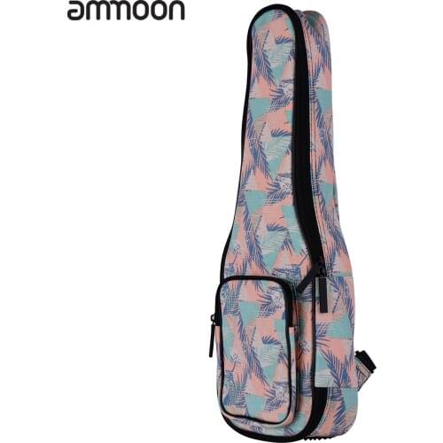 Ammoon Tenor Ukulele Gig Bag 26 Inch Stylish Padded Cotton Backpack Carrying Case with Flannelette Lining