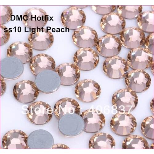 Free Shipping! 1440pcs/Lot, ss10 (2.7-2.9mm) High Quality DMC Light Peach Iron On Rhinestones / Hotfix Rhinestones