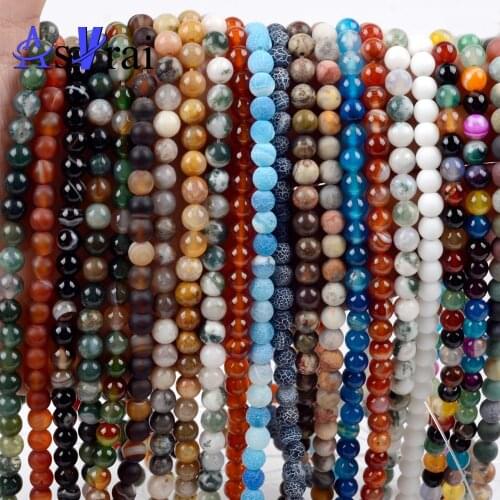 Natural Stone 4-12mm Agates Onyx Beads For Jewelry Making Matte Smooth Round Loose Spacer Beads DIY Bracelet Necklace Charms 15"