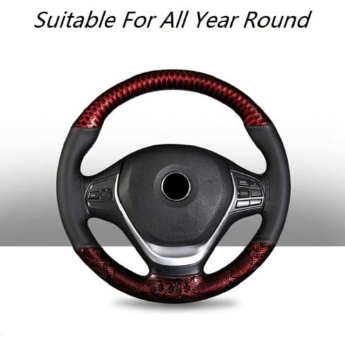 Chinese Dragon Scale Design Microfiber Leather Car Steering Wheel Cover Business Style Steering-Wheel Car Accessories
