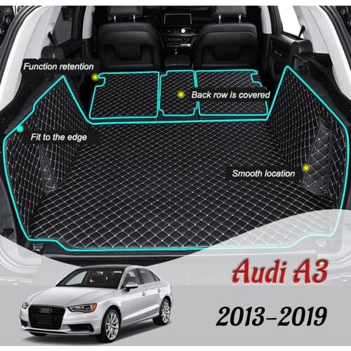 For Audi A3 8V 2013 2014 2015 2016 2017 2018 2019 Leather Car Trunk Mat Carpet Cargo Liner Accessories Interior Boot 5-door