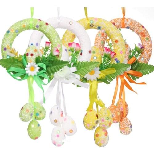 Easter Egg Garland Door Pendant Toy Shop Kindergarten Party Decoration Creative DIY Handmade Decor for Kids Easter Festival Gift