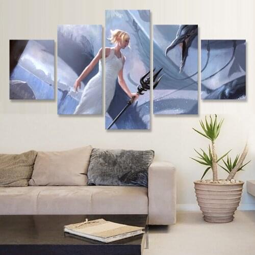 Fantasy Lunafreya Home Decoration Modular Painting 5 Pcs HD Picture Poster Canvas Prints Wall Art