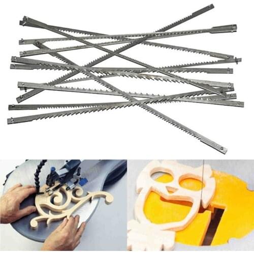 FNICEL 12x Pinned Scroll Saw Blades Woodworking Power Tools Accessories 127mm Black