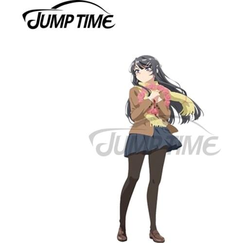 JumpTime 13 x 3.7cm Bunny Girl Senpai Mai Sakurajima Vinyl Car Wrap Decal Car Stickers Car Body Motorcycle Sunscreen Decoration