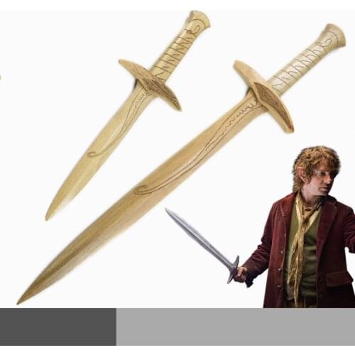 Movie Frodo Baggins Cosplay Wooden Sword Weapon Cosplay Prop Personal Collection