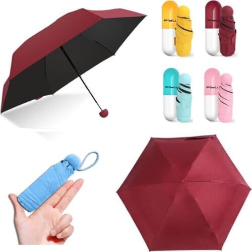 Capsule Umbrellas Mini Light Small Pocket Umbrellas Anti-UV Folding Compact Cases Fashion Travel Umbrella For Women Gift Parasol