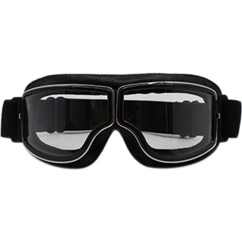 Motorcycle Goggles Motorbike Scooter Biker Glasses Helmet Leather Goggles Foldable