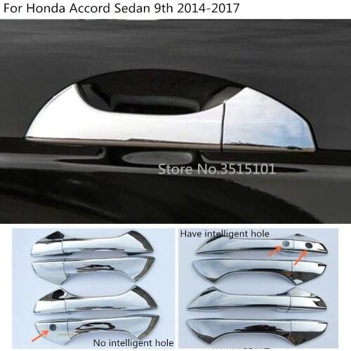 Car Styling Body Cover Protect Stick Frame Lamp Trim ABS Chrome Door Handle 8pcs For Honda Accord Sedan 9th 2014 2015 2016 2017