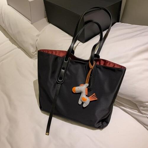 Nylon High Women Capacity Canvas Big Mother Bags Leisure Solid Color Shoulder Tote Handbag Office Ladies Fashion Composite Bag