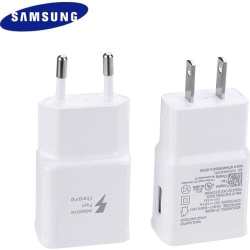 Original Samsung Charger Fast Charging Adapter EU/US/UK Wall Power Plug Micro Type C Cable For Galaxy S10 Plus A50 S6 S7 Edge