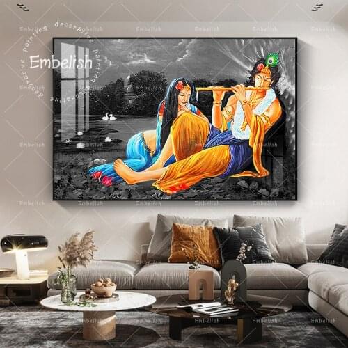 Embelish Lord God Radha Krishna Modern Home Decor Pictures For Living Room Wall Art Posters HD Print Canvas Paintings Artworks