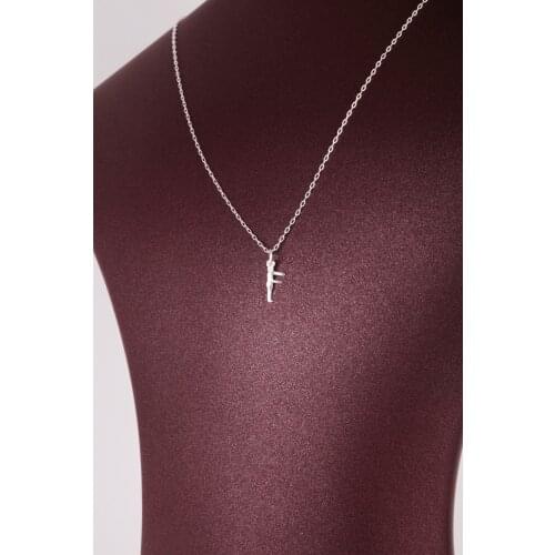 UM US JEWELRY Women 'S 925 Sterling Silver Letter F Pendant