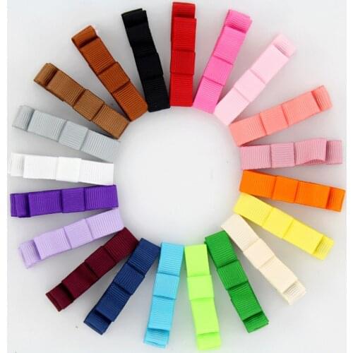50pcs / lot 4.5cm grosgrain ribbon hair Clips for Girls tips Crocodile clamps solid arches headwear Hair Accessories