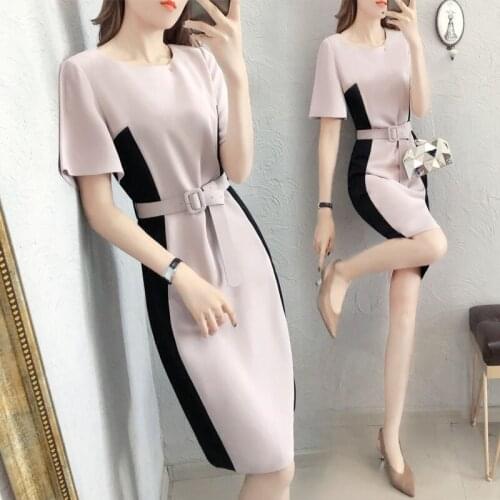 Short sleeve maxi party dress women womens 2021 summer new large fashion sexy waist bag hip skirt vestidos dresses vintage Hot