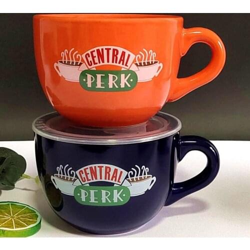 1Pcs New Friends TV Show Central Perk Coffee Mug Creative 650mL Large Capacity 6Colors Milk Tea Juice Ceramic Cup Drop Shipping