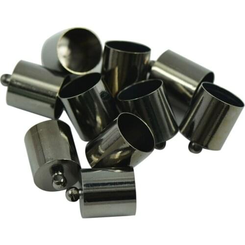 10pcs 10mm Brass End Cap Cord DIY Jewelry Making Findings metalic black