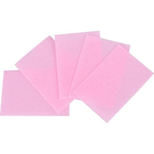 100 Pcs Pink Nail Polish Remover Cleaner Manicure Wipes Lint Free Cotton Pads Paper Nail Art Tips