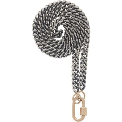 2020 hip hop style gold color necklace punk thick chain man women fashion украшение на шею colourful spiral buckle pendant