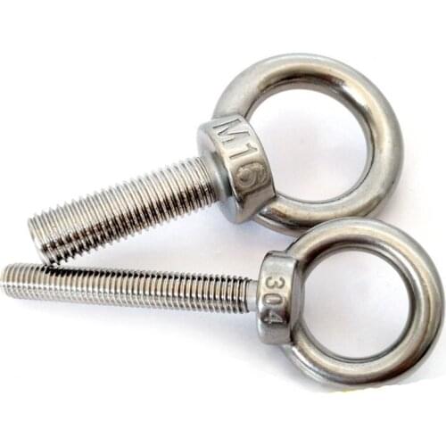 5PCS M3 M4 M5 M6 M8 M10 M12 M14 M16 M20 M24 M27 A2 Stainless Steel 304 Lifting Bolts Male Screw Marine Lifting Eye Screws