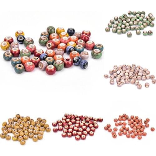 50pcs 6mm Flower Glaze Ceramics Spacer BeadsFor DIY Making Bracelet Necklace Jewelry Accessories
