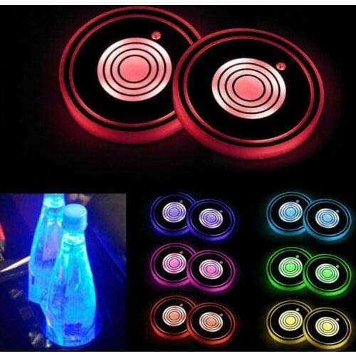 Acrylic Ultra-Thin LED Light Coaster Bar Cocktail Flash Base Bar Luminous Bar Mat And Round 7-Colored Cup Pad KTV Light Dropship