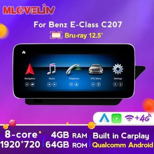 Android 10 12.5‘’Anti-glare screen DSP Carplay IPS Car Multimedia GPS For Mercedes Benz E class Coupe C207 A207 W207 2009-2016