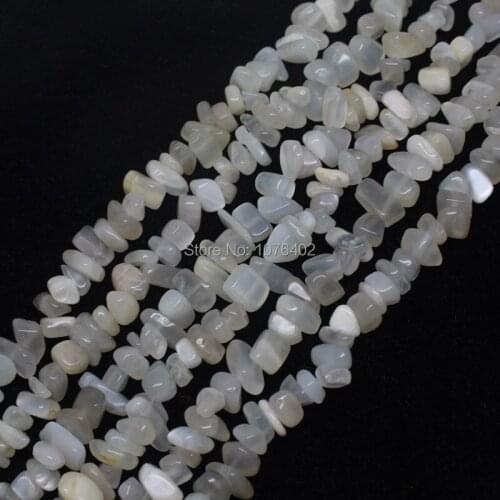 Free shipping! 4~11mm Natural Moonstone Smooth Freeform Macadam Loose Beads 34