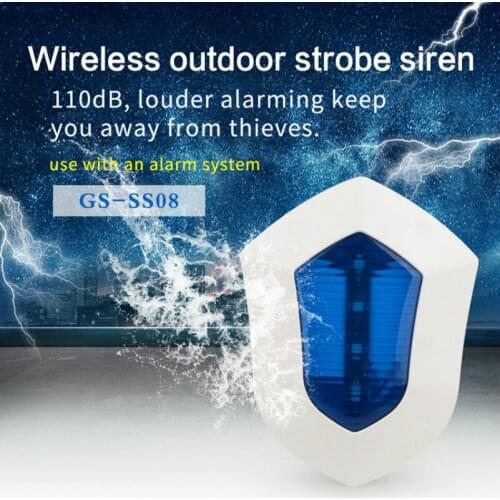 Wireless flash light siren for gsm wifi 3g alarm system 110dB volume smart outdoor alarm siren anti tamper alarm strobe siren