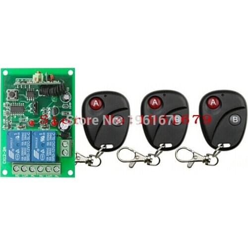 DC 12V 10A 2 CH RF Wireless Remote Control 1 Receiver + 3 Transmitter Auto door/ window/lifting equipment control