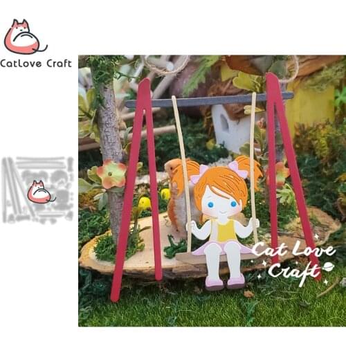 Catlove Swing Boy Girl Metal Cutting Dies Scrapbooking Mold Stencil Die Cuts Card Making DIY Craft Embossing New Dies For 2021