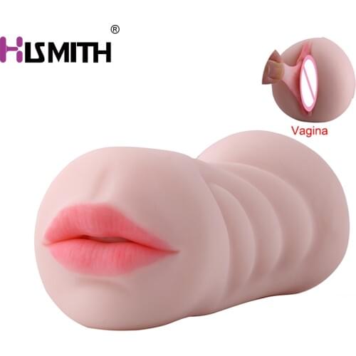 HISMITH Erotic Soft Deep Throat Male Masturbator Vagina Realistic Oral Sex Blowjob Masturbation Cup Pocket Pussy Toys for Adult