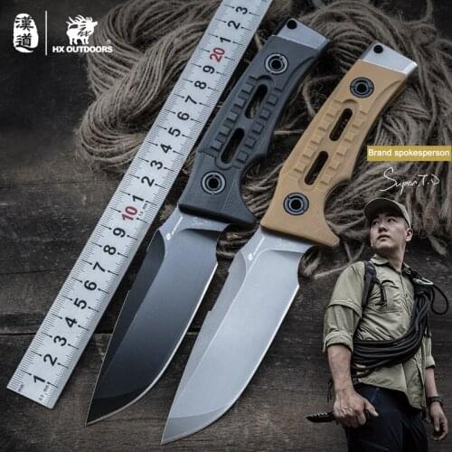 HX OUTDOORS Fixed Blade Knives Hunting knife Tactical D2 Steel Straight Knife Essential Outdoor Tool Multi-function EDC