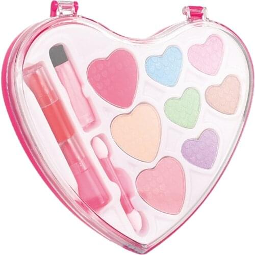 Colorful Cosmetic And Makeup Set With Heart Shape Kids Pretend Play Toys