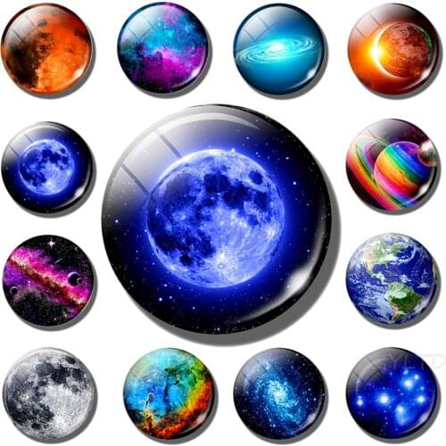 Planet Fridge Magnet Universe Fridge Sticker Moon Star Earth Space Solar System Galaxy Decorative Refrigerator Magnet Home Decor