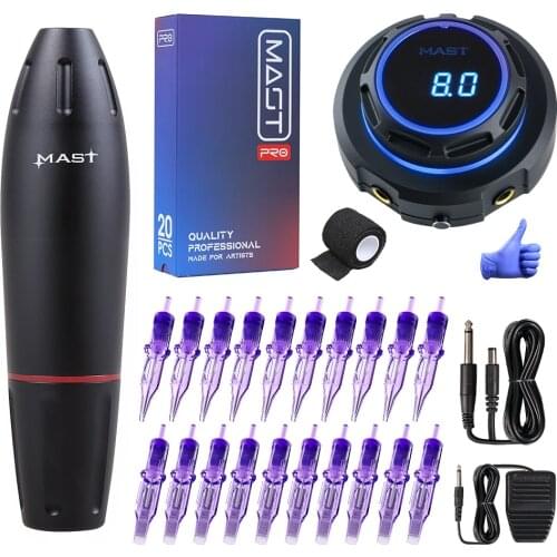 Professional Tattoo Machine Kit Tattoo Rotary Pen Set Tattoo Permanent Makeup LCD Power Supply for Tattoo Artist