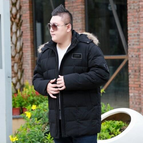Mens Winter Hooded With Large Fur Collar Cotton Detachable Cap Thickened Long Section Collar jacket Suitable minus 35 degrees
