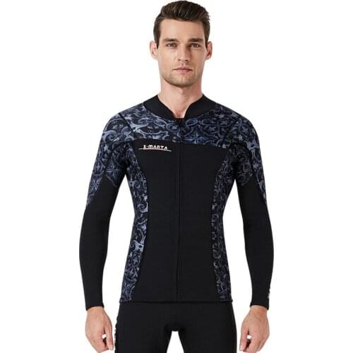 Mens Womens Wetsuits Top Jacket & Bottom Pants 1.5mm Neoprene Long Sleeve Front Zip Shirt Leggings Two Piece for Scuba Diving