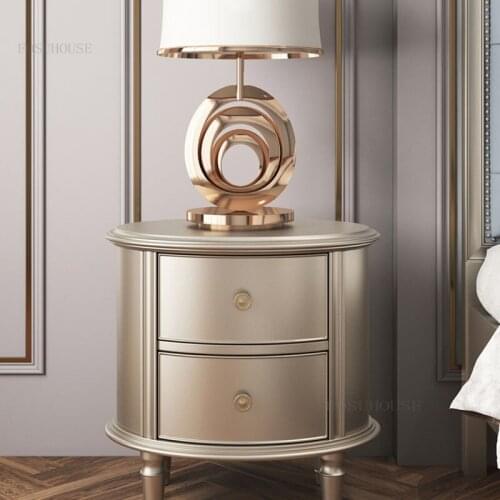 Nordic Solid Wood Nightstand Minimalist Modern Creative Side Cabinet Nightstand Luxury Furniture Bedroom Storage Nightstands