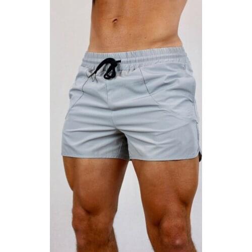 Muscle New Summer Stretch Fitness Running Training Sports Shorts Mens Solid Color Casual Shorts