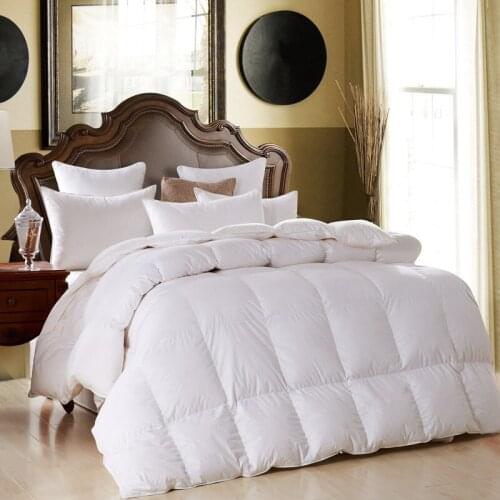 Luxury 100% white duck/goose down winter quilt comforter blanket duvet filling cotton cover twin single queen supper king size