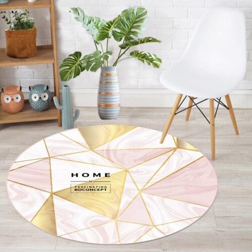 Modern home decoration round carpet simple geometric printing non-slip mat living room bedroom floor mat