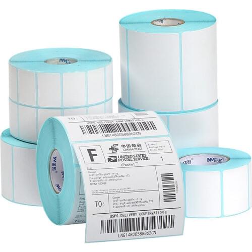 Thermal Label Sticker Paper Width 20mm~100mm Top Coated Thermal Paper Adhesive Stickers