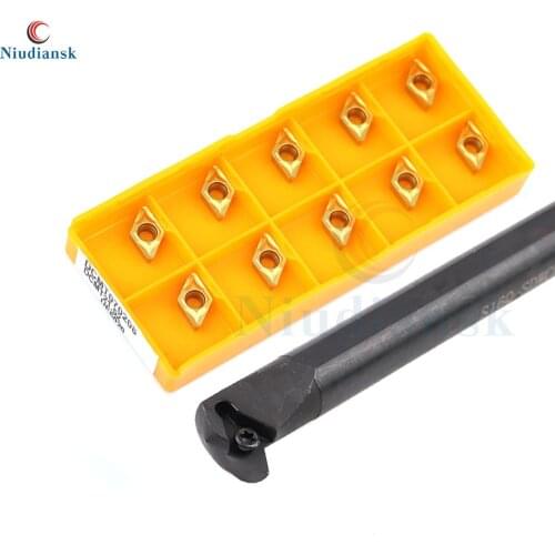 10pcs DCMT0702 Carbide Insert S10K S12M-SDWCR07 Internal Turning Tool Holder S16Q-SDWCR07 S20R-SDWCR07 SDWCL CNC Lathe Tool Suit