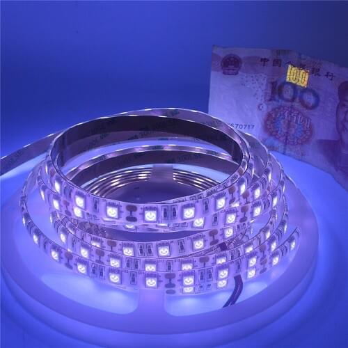 12V UV Ultraviolet 395-405nm LED Strip Black Light 5050 60led/m Waterproof Tape Lamp For DJ Fluorescence Party Money Detector