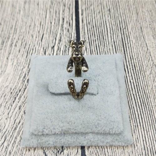 Vintage Animal Schnauzer Adjustable Ring Fashion Women Men Jewelry Couple Promise Rings World of Warcraft